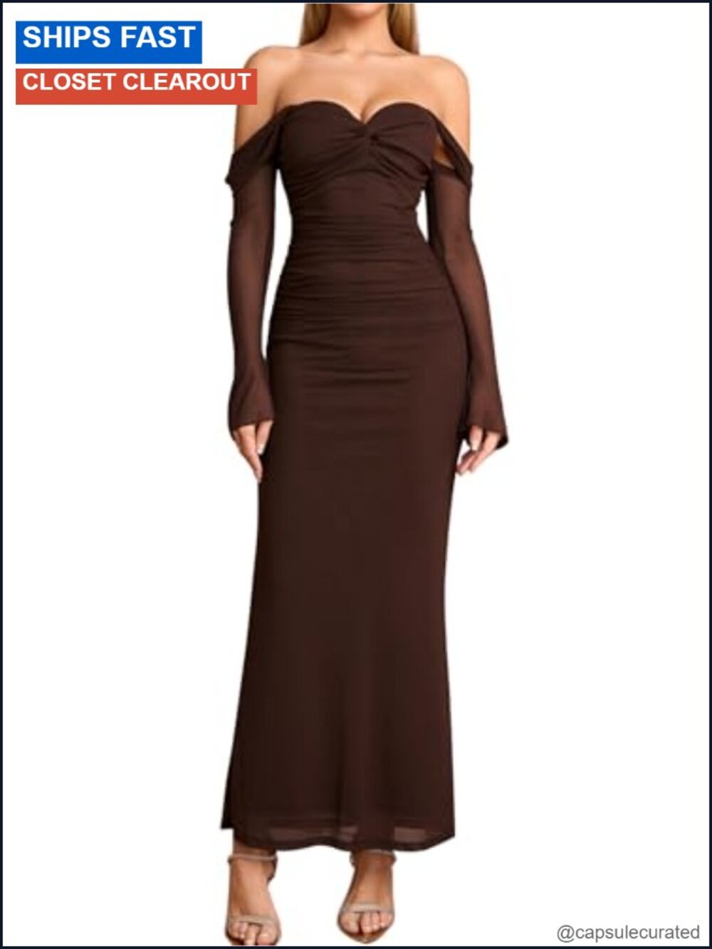 Off Shoulder Long Sleeve Bodycon Ruched Formal Cocktail Dress